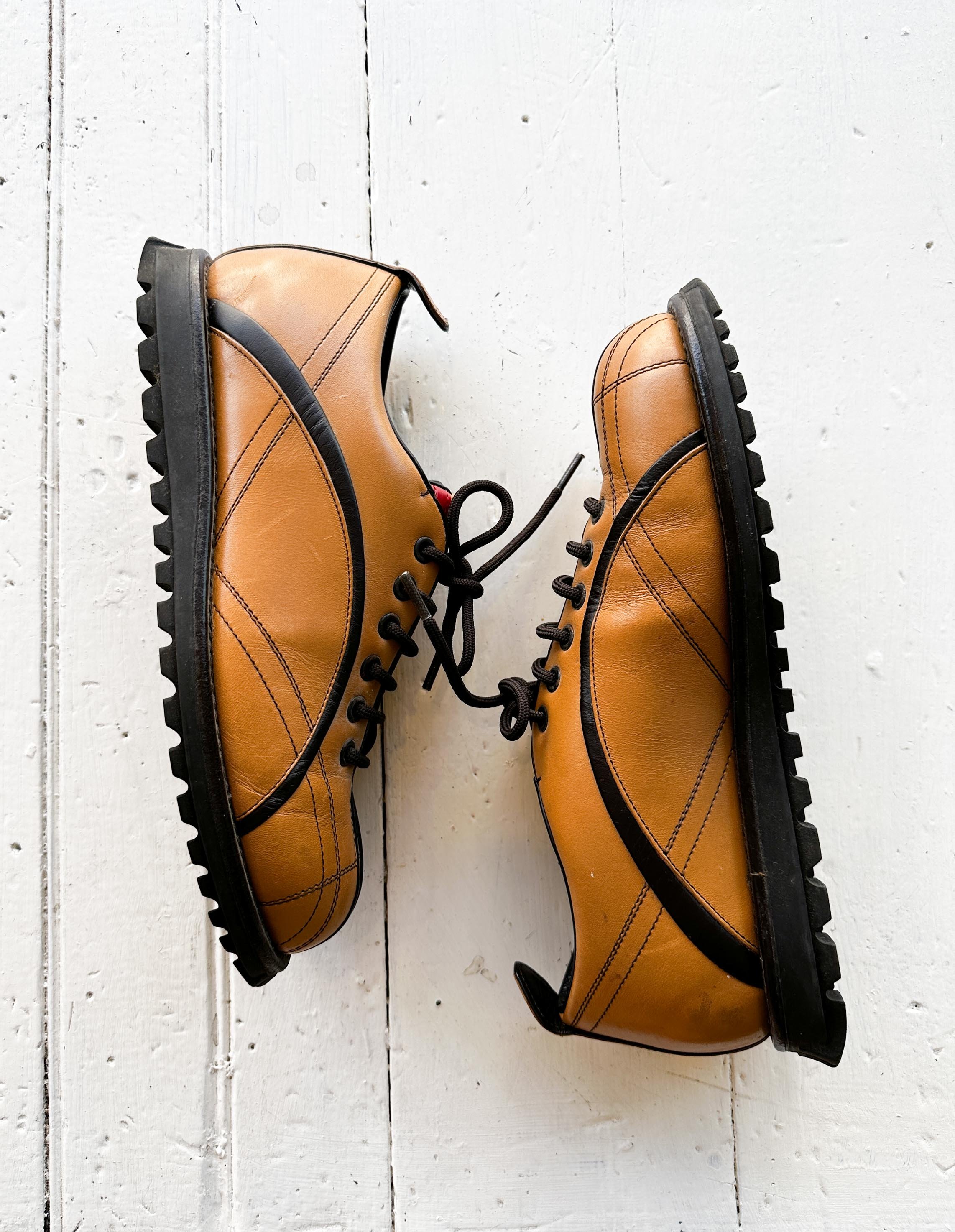 1990s Prada Lug Sole Leather Oxfords — Wayward Collection